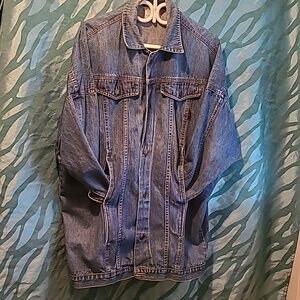 Vintage 80"s/90's long denim jean jacket Mom Style